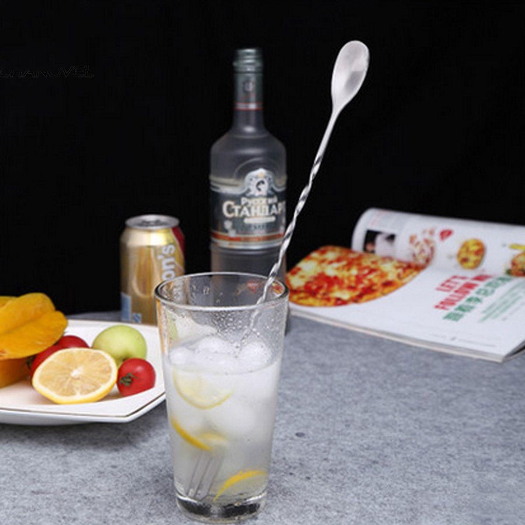 Muỗng Cà Phê Cocktail Bằng Thép Không Gỉ Hai Đầu Tay Cầm Dài