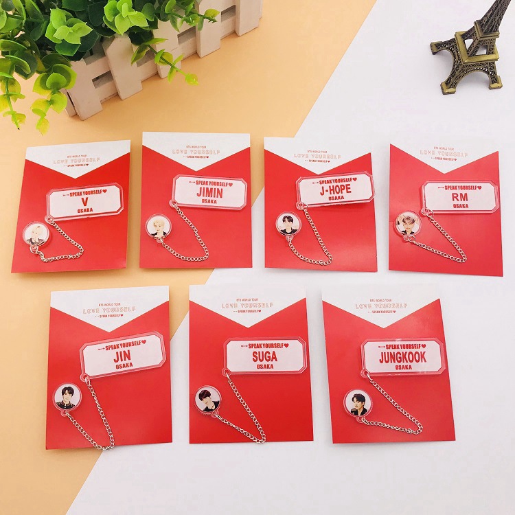 Sale 68% Kpop BTS Speak Yourself 5th Muster tại Nhật Bản Concert Chuỗi trâm cài áo Ghim cài ngực, SUGA Giá 36000 đ -