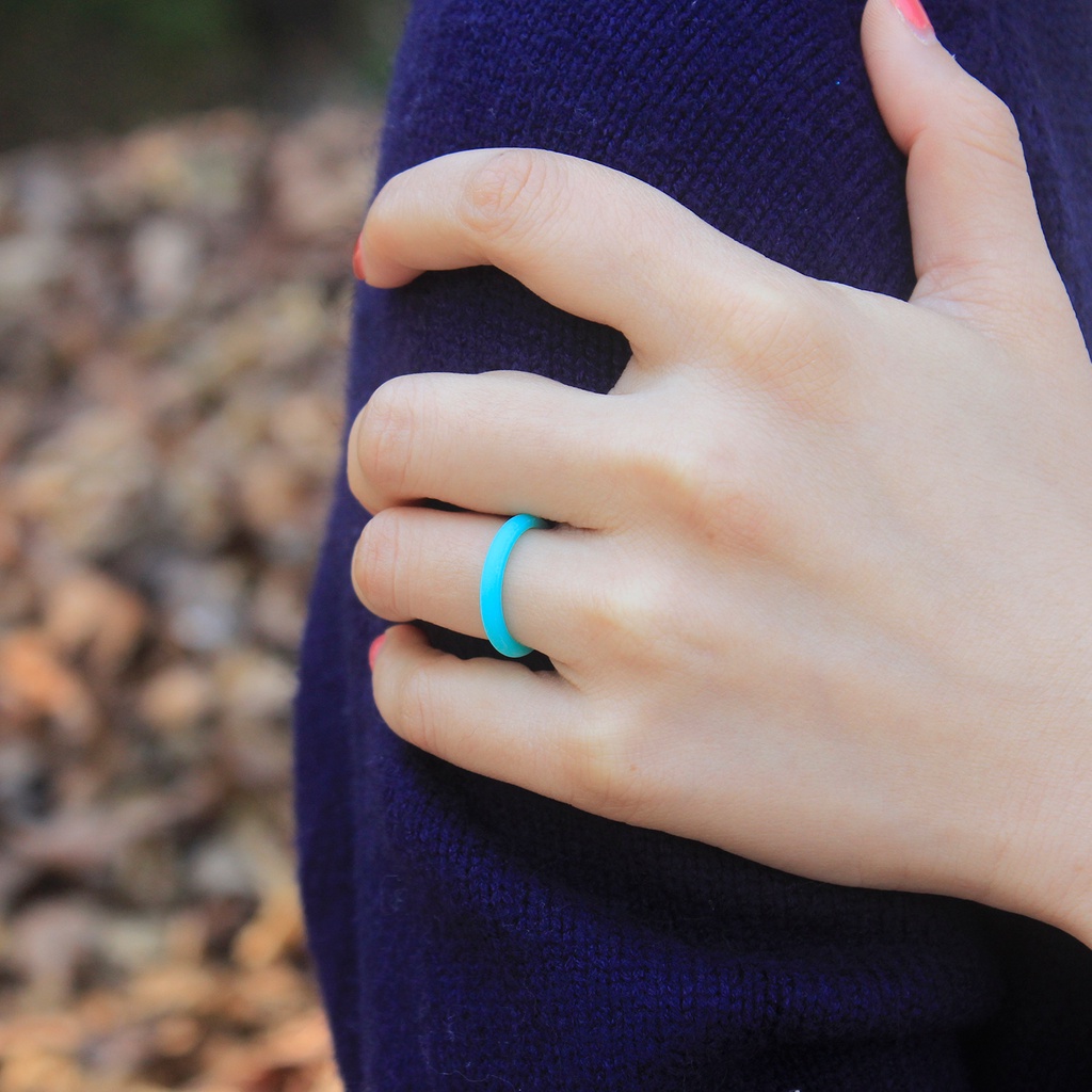 1 Nhẫn Silicone Thể Thao Chất Lượng Cao 2.7mm Không Gây Dị Ứng Cho Nữ 4-10 Size