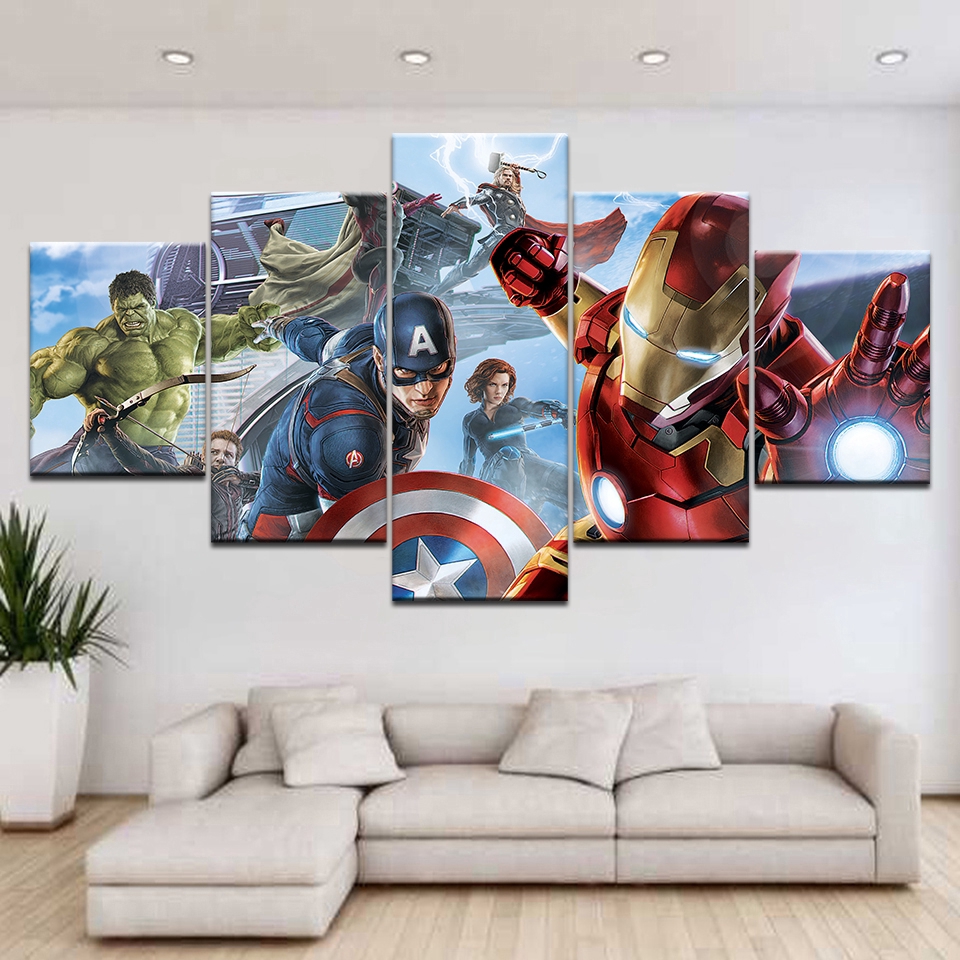 Tranh canvas nghệ thuật hình siêu anh hùng treo tường trang trí nội thất