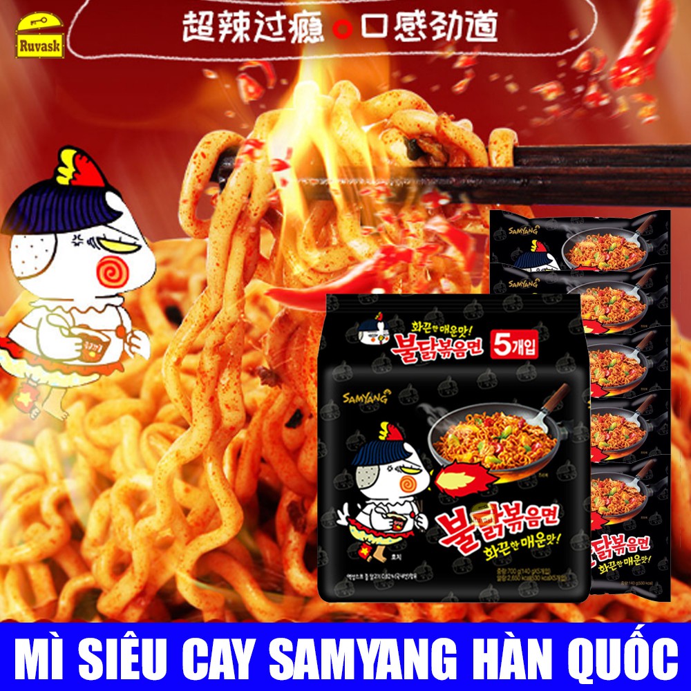 [5GÓI] Mì Cay Samyang Hàn Quốc Vị Truyền Thống Siêu Cay Màu Đen