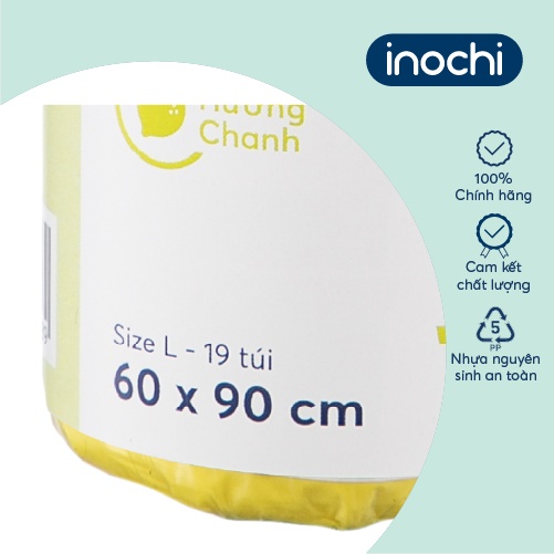 Túi rác tiện dụng Inochi - Soji 50L x 19 túi (Size L) Hương Chanh