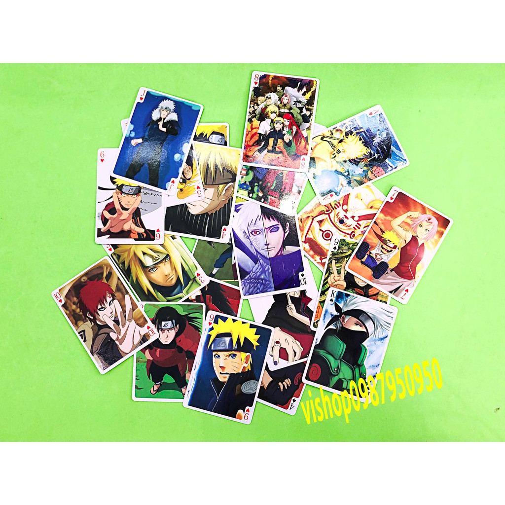 Bộ bài Tây anime NARUTO, bộ tú poker 54 lá in hình anime manga dễ thương độc đáo