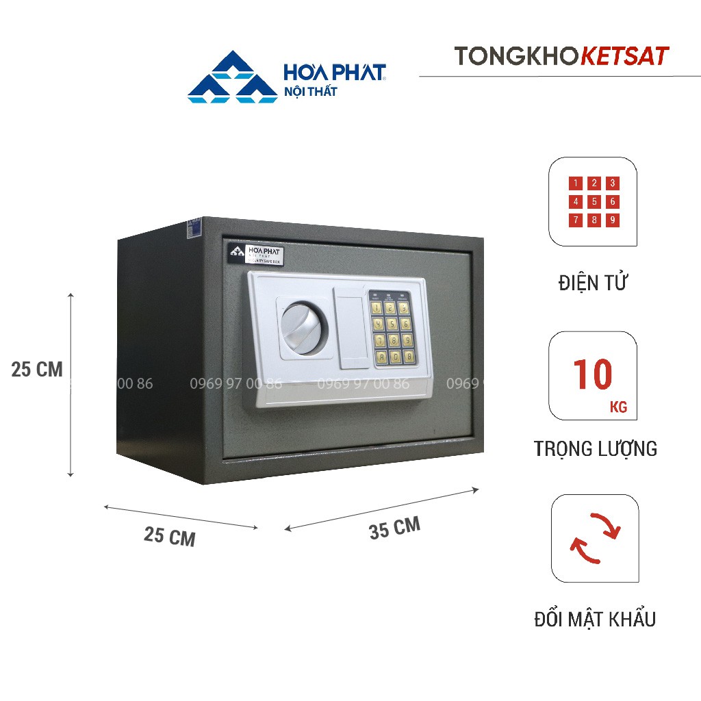 Két Sắt Mini Hòa Phát Điện Tử Két Sắt Khách Sạn KKS39 Chính Hãng (Miễn Phí Giao Hàng Toàn Quốc)