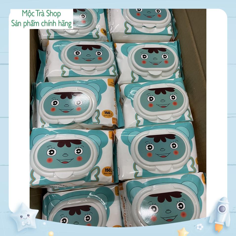 Khăn Ướt Em bé Baby Wipes không mùi 150 tờ giấy dày, khổ lớn - moctra251219