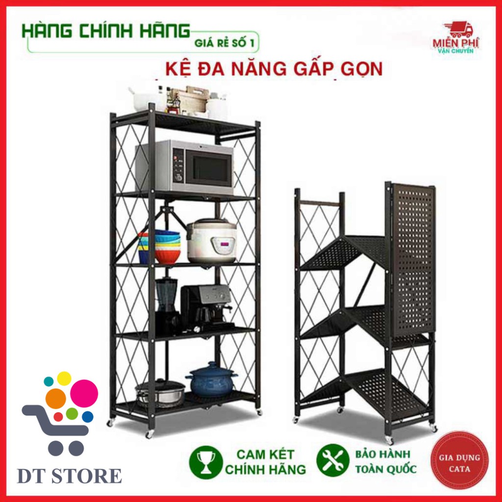 Kệ để đồ nhà bếp chắc chắn, kệ sắt đa năng gấp gọn, chất liệu không gỉ, có bánh xe, dễ dàng di chuyển, lắp đặt!