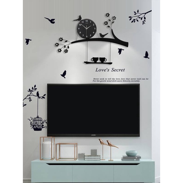 Phong cách Creative Quartz Bird Trang trí Đồng hồ Văn phòng Trang chủ Tường Đồng hồ treo tường kỹ thuật số Đồng hồ câm Đồng hồ 6