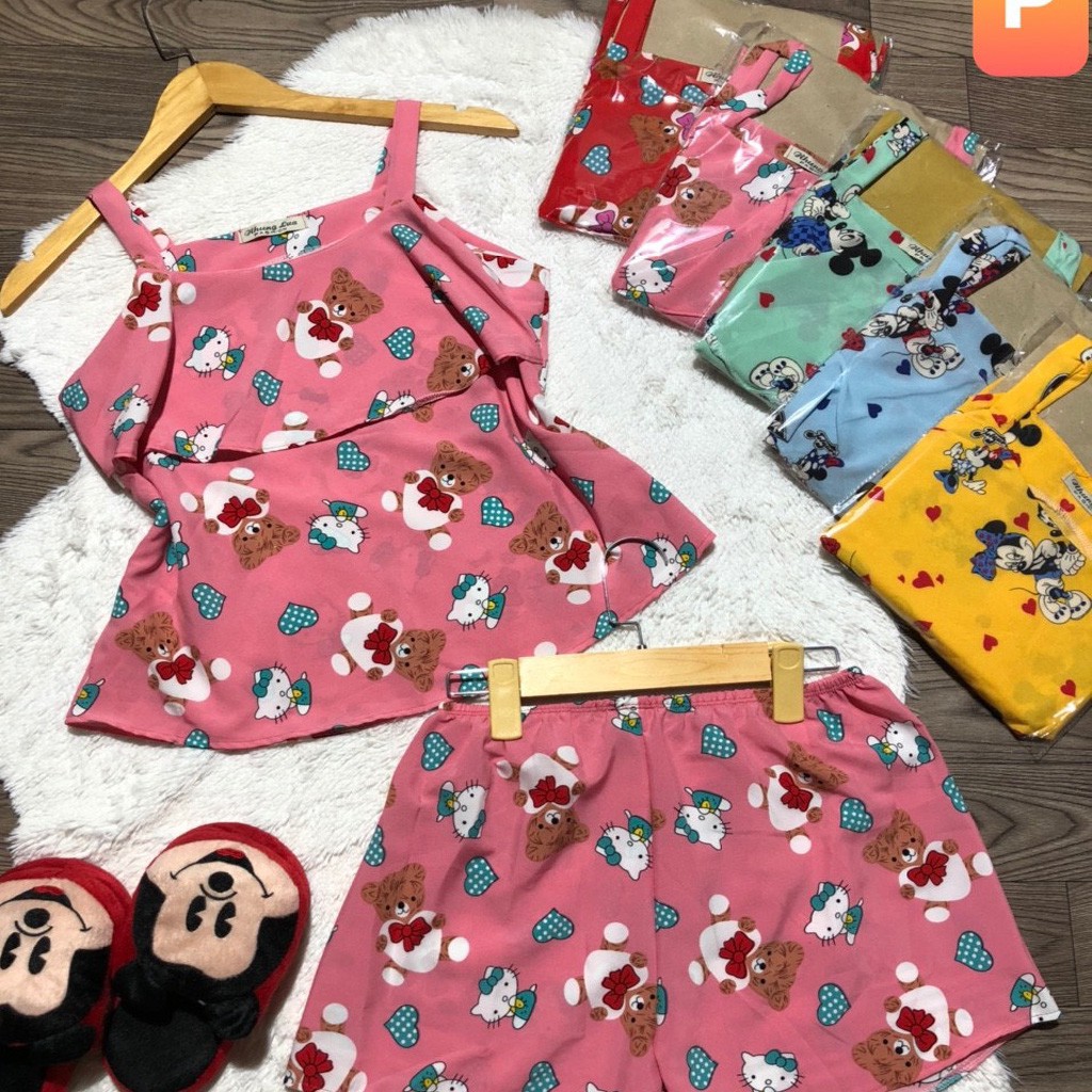 Đồ ngủ 2 dây 💖 FREE SHIP 💖  Đồ ngủ 2 dây xinh xắn, chất lụa mềm mượt, kiểu dáng quyến rủ | BigBuy360 - bigbuy360.vn