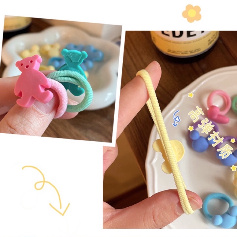 Set 10 dây buộc tóc cho bé sắc màu siêu dễ thương PKT-02