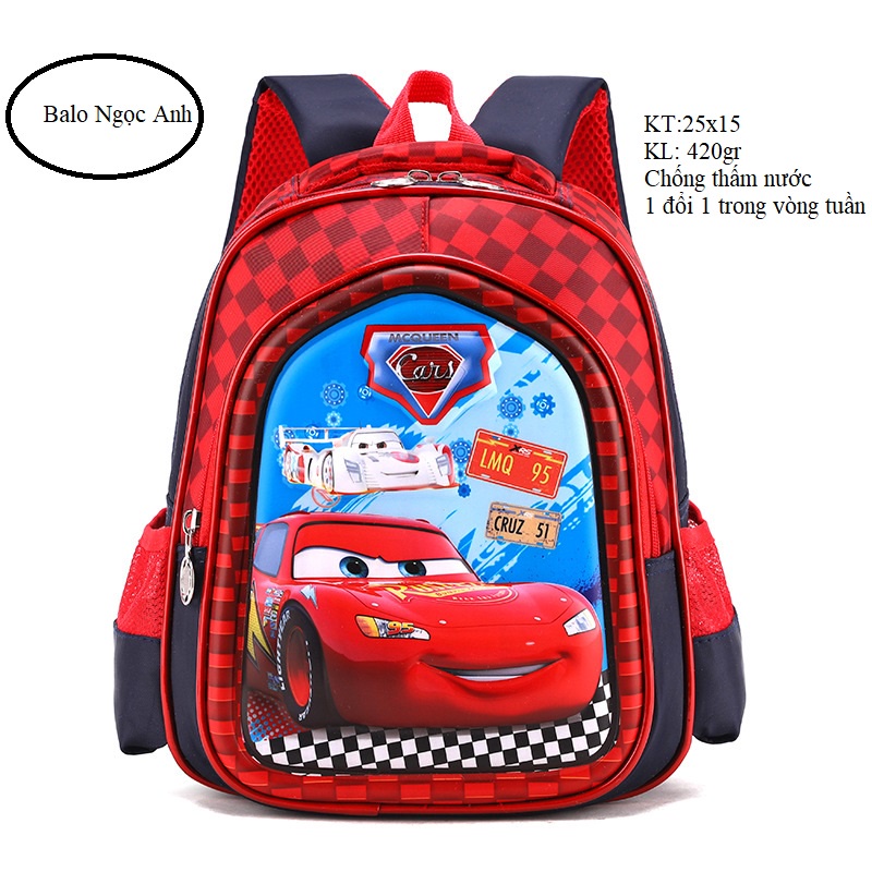 Balo mẫu giáo cho bé trai hình siêu nhân nhện nhiều ngăn