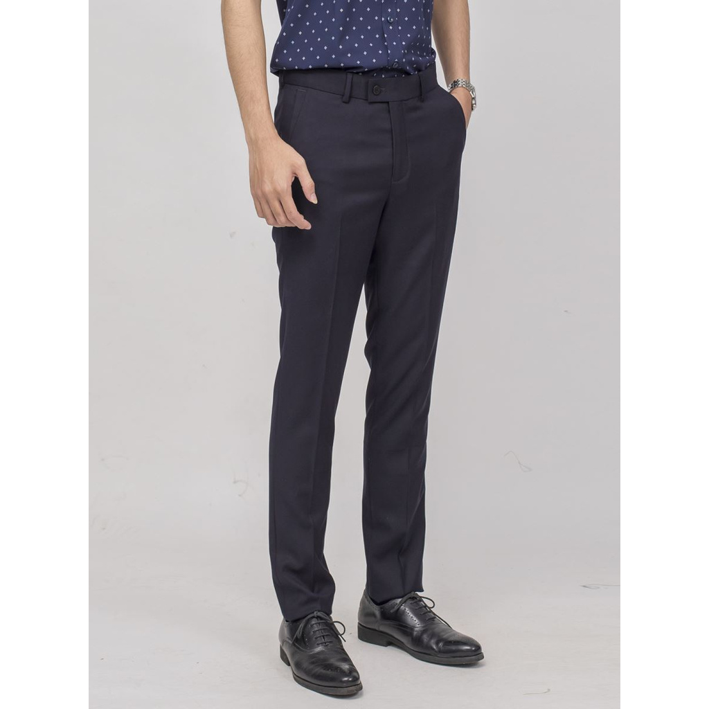 Quần Tây Nam Aristino ATRR0109 Quần Âu Nam Màu Xanh Tím Than 66 Dáng Slim Fit Vải Polyester