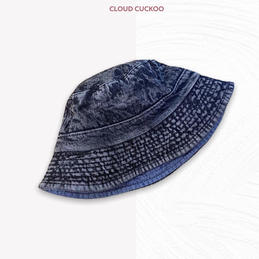 Mũ Bucket Hat Bò Denim Jeans Basic Tông Mầu Loang Mới - Mã Số: MBK04082
