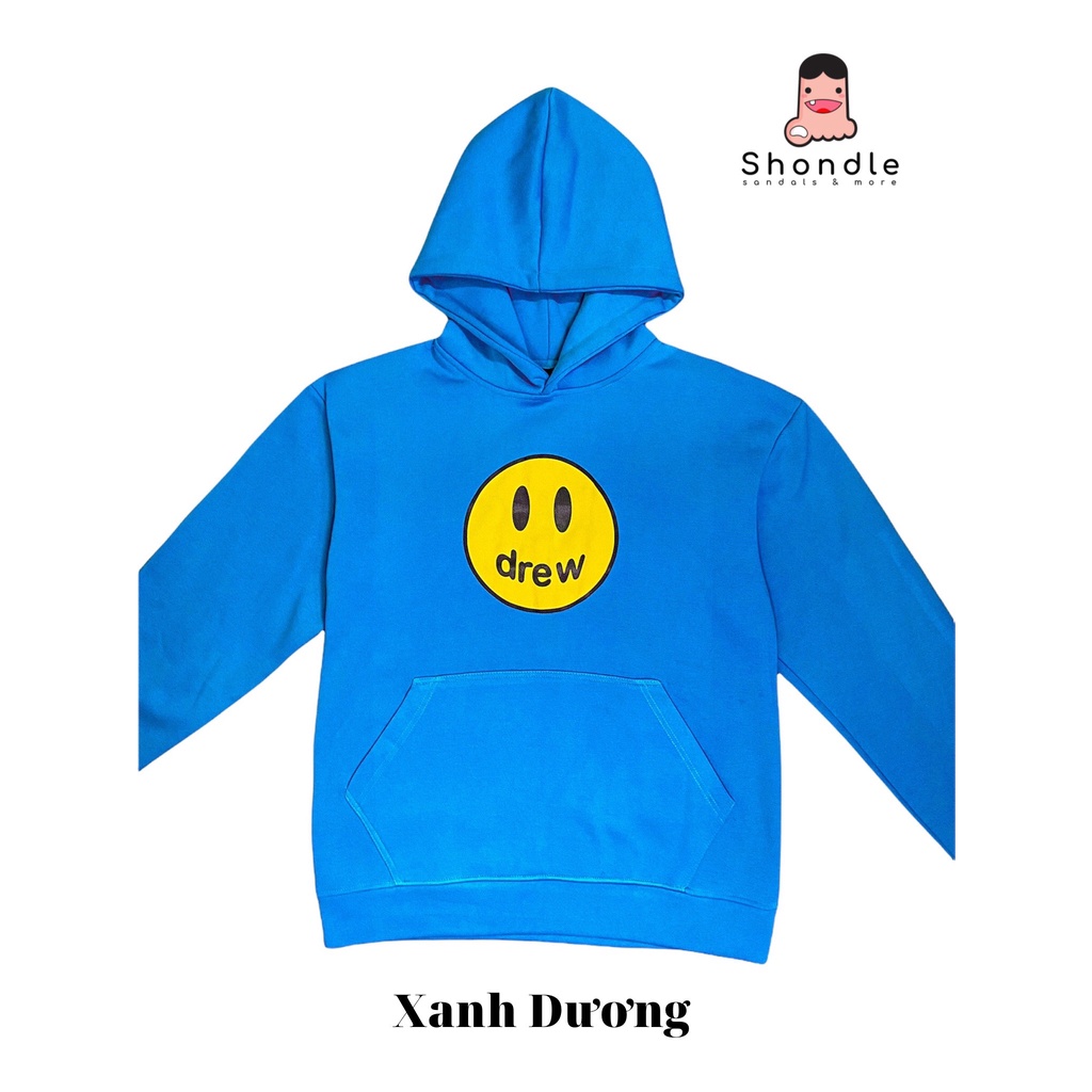 Áo Hoodie DREW NỈ Bông 2 lớp - Vải Cao Cấp - HD Xanh Dương