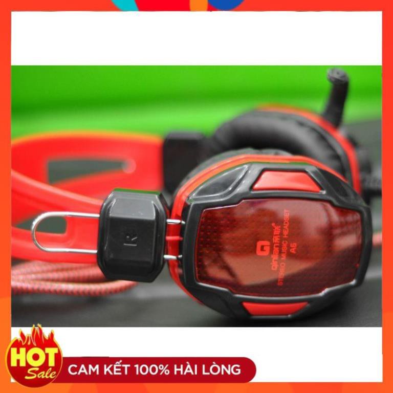 [Chính hãng]Tai Nghe Chụp Tai Chuyên Chơi Game Qinlian A6 jack 3.5 Có Micro, Dây Chống Đứt,Cho Máy Tính Và Điện Thoại