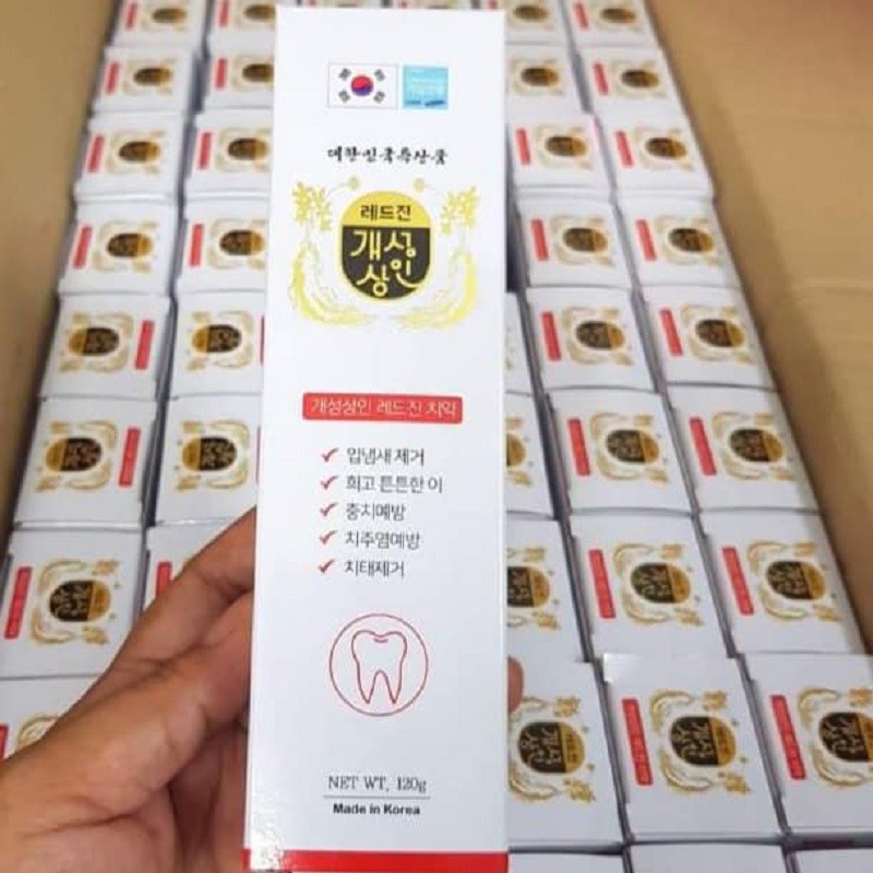 [ Giá Sỉ ] Kem Đánh Răng Hồng Sâm Hàn Quốc, Tuýp Màu Trắng 120g, Giúp Răng Luôn Chắc Khỏe Trắng Sáng