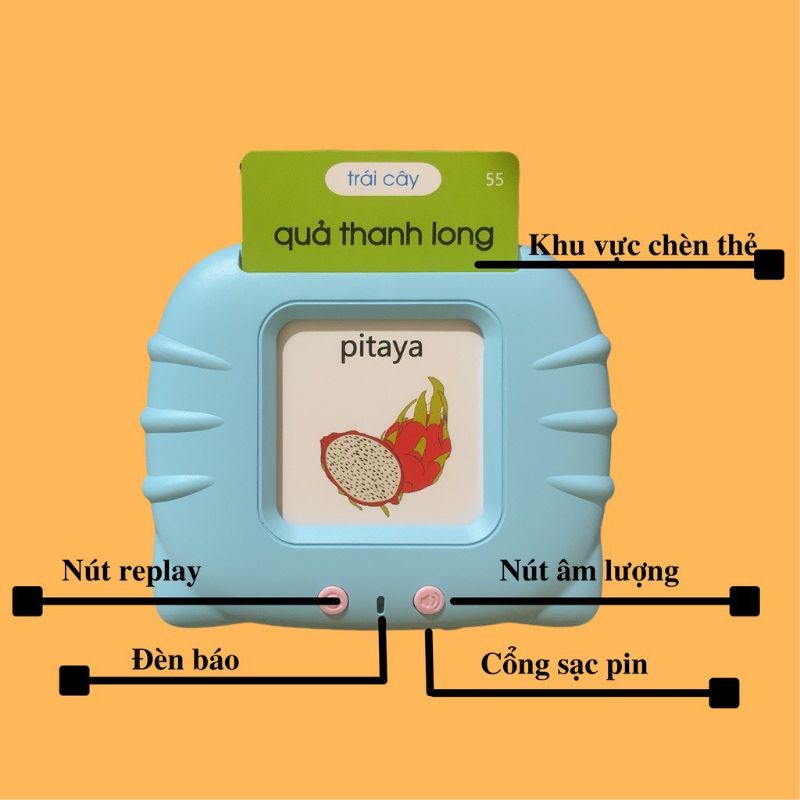 Máy đọc thẻ song ngữ Anh-Việt flashcard 255 thẻ 510 từ vựng bản mới nhất