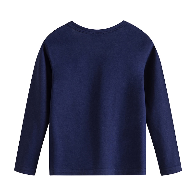 LJMOFA KIDS Áo Thun Cotton Tay Dài Cổ Tròn In Họa Tiết Khủng Long Hoạt Hình Cho Bé Trai Và Gái 2-6 Tuổi