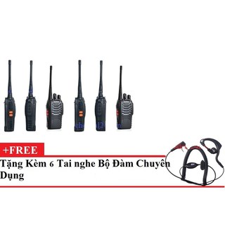 Combo 6 Bộ Đàm BAOFENG 888s + Tặng 6 Tai Nghe Bộ Đàm