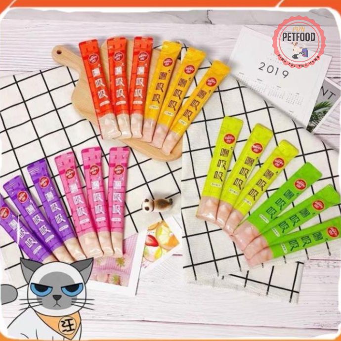 Súp thưởng WANPY HAPPY 100 cho mèo gói 5 ống