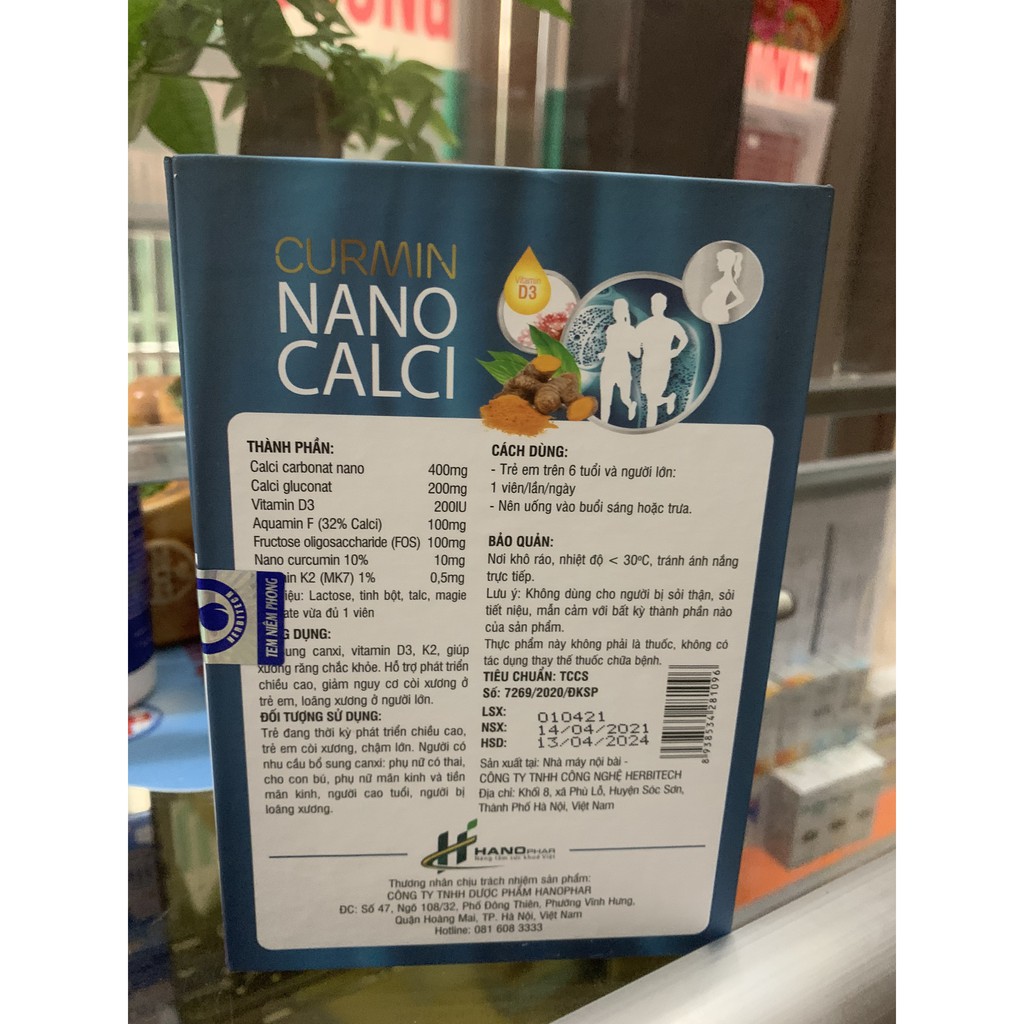 Bổ sung Canxi - CURMIN NANO CALCI Hộp 30 viên
