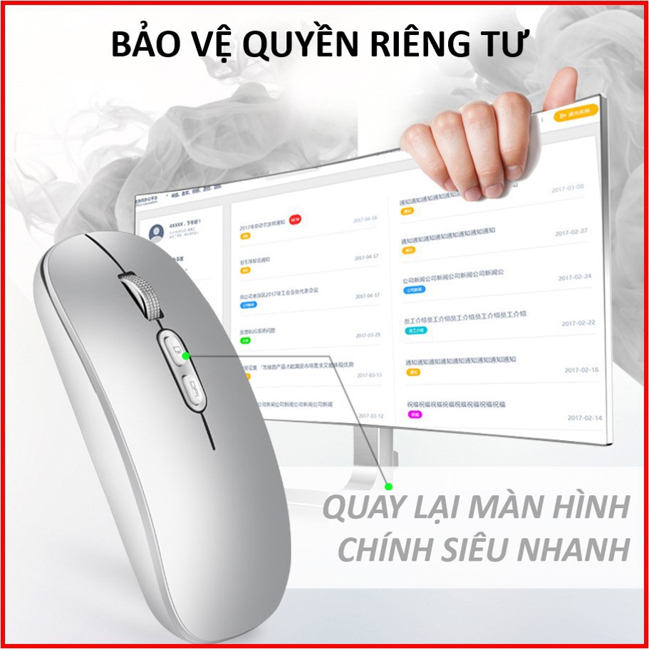 [CHUỘT MACBOOK] Chuột Không Dây Wireless 2.4G Tự Sạc Có Nút Điều Chỉnh DPI, chuột văn phòng CAO CẤP M103