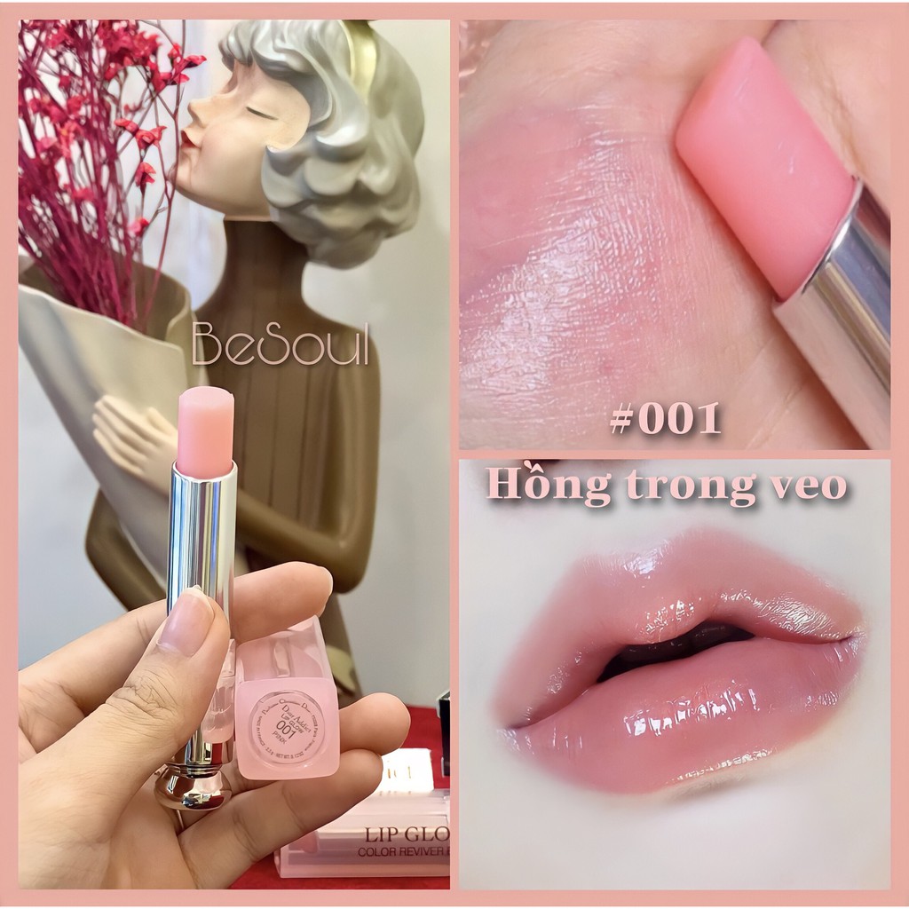 Son Dưỡng Dior Addict Lip Glow Màu 001 Pink; #004 coral màu cam san hô