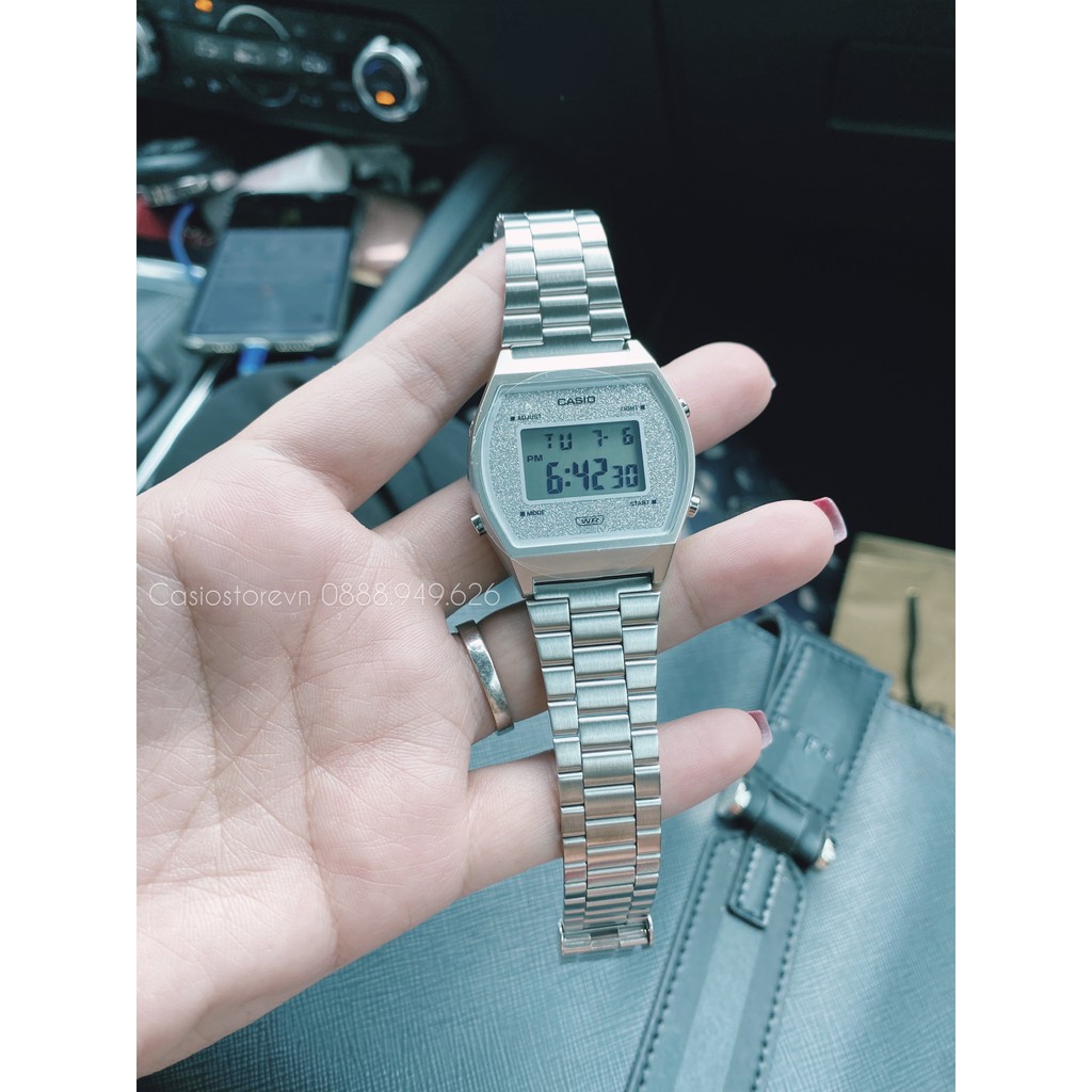 Đồng hồ Nữ Casio B640WDG-7D, đồng hồ chính hãng, bạc nhũ lấp lánh