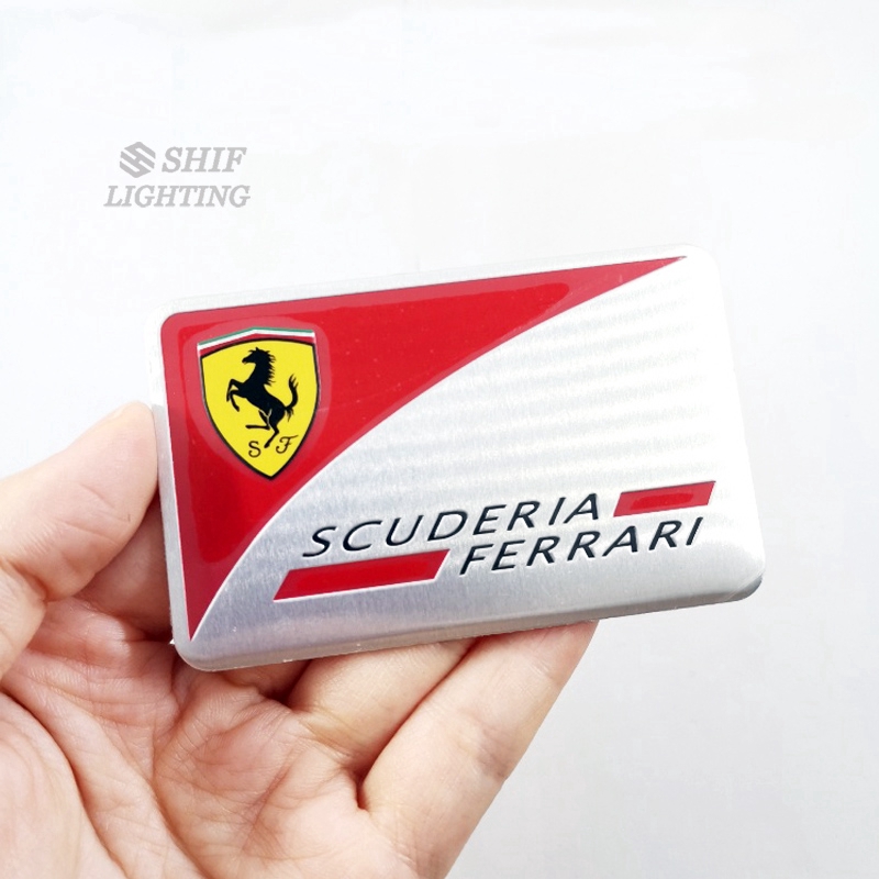 Miếng dán logo xe hơi ferrari bằng nhôm