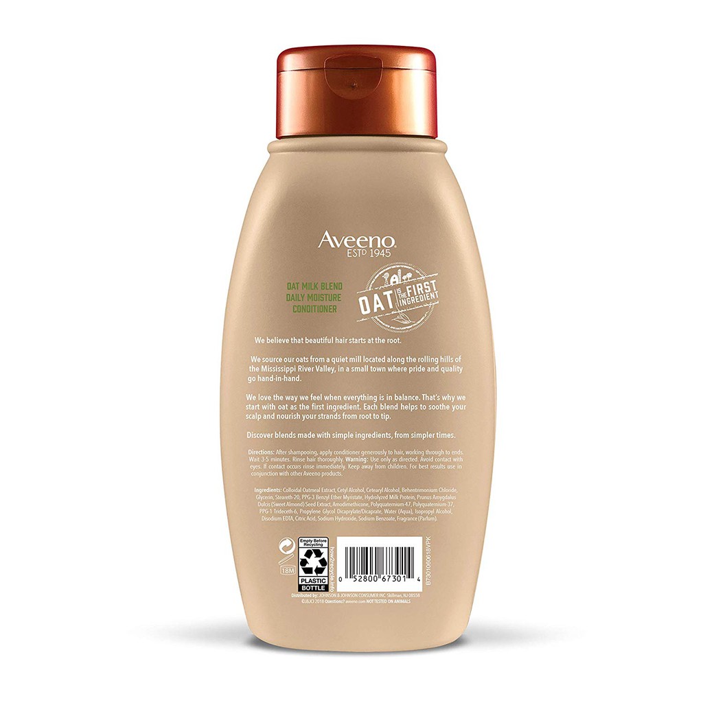 Dầu xả dành cho da dầu hư tổn Aveeno Scalp Soothing Oat Milk Blend Conditioner 354ml (Mỹ)