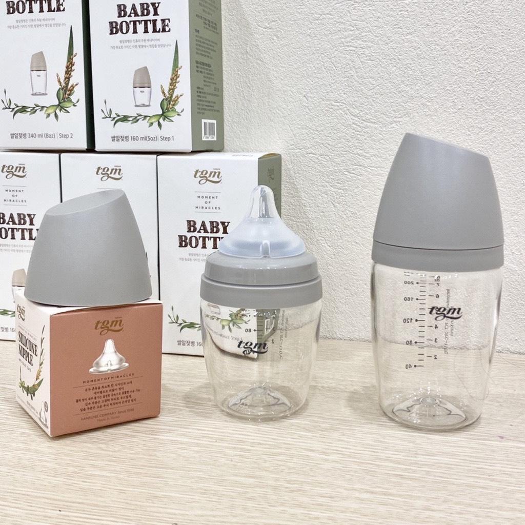 Bình Sữa Hạt Gạo TGM Nature cổ rộng size 160ml/ 240ml
