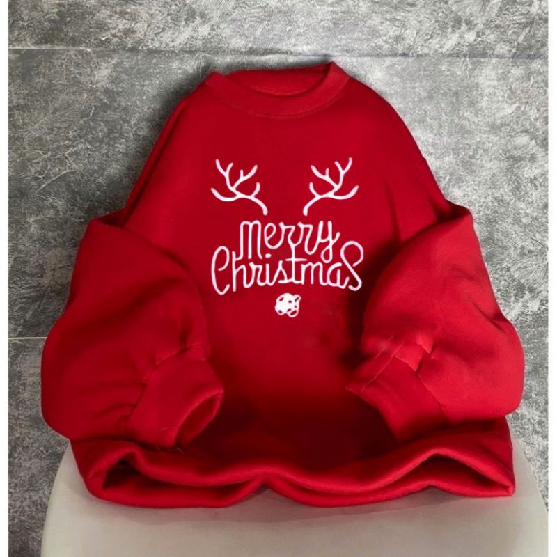 Áo Sweater Noel, Áo Nỉ Unisex Form Siêu Rộng Cổ Tim ( Ảnh Thật + Video )