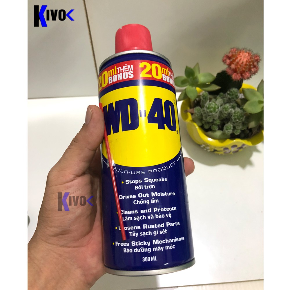 [CHAI LỚN] Chai Xịt Vệ Sinh Sên WD40 300ml - Bình Xịt Chống Rỉ Sét, Bôi Trơn Xích Xe, Động Cơ , Đồ Gia Dụng - Kivo