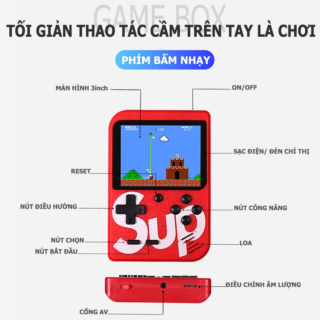 Máy Chơi Game Cầm Tay 4 Nút SUP 400 in 1
