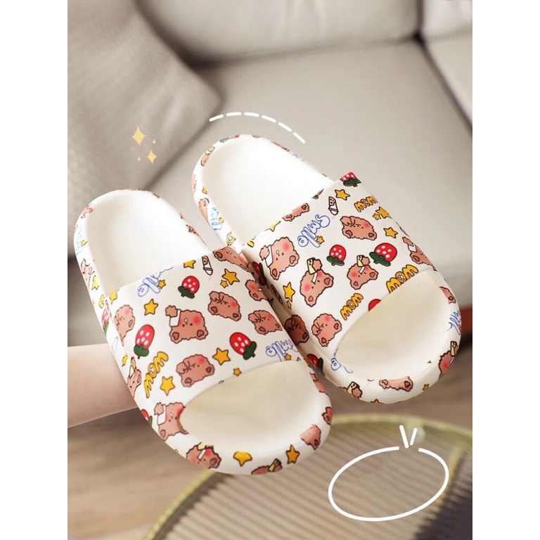 Dép bánh mì quai ngang họa tiết nhiều hình  002