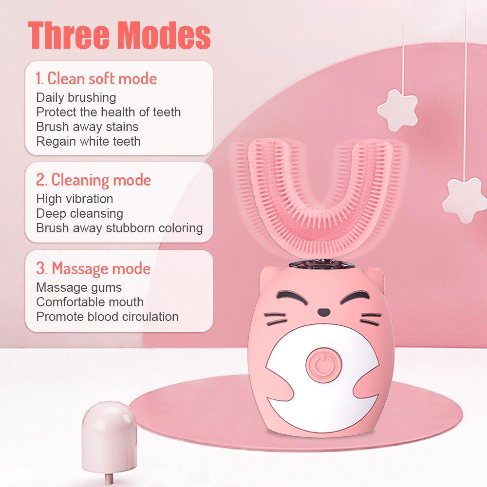 Bàn Chải Đánh Răng Tự Động Xoay 360 Độ Hình Chữ U Dễ Thương