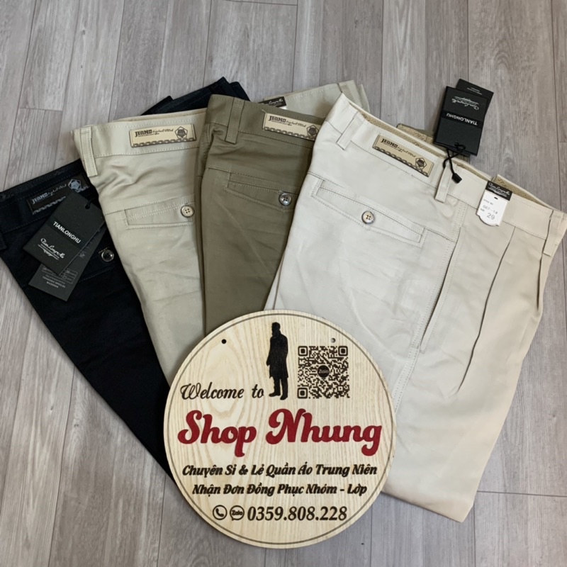 Quần kaki QUẢNG CHÂU trung niên 2li túi thẳng chất cực đẹp vải lì