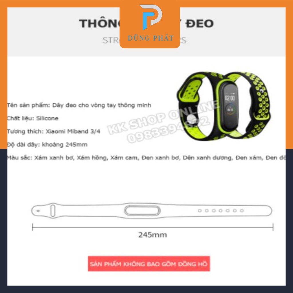 Dây đeo miband thể thao thay thế cho Xiaomi Miband 3, Xiaomi Miband 4, Xiaomi Miband 5