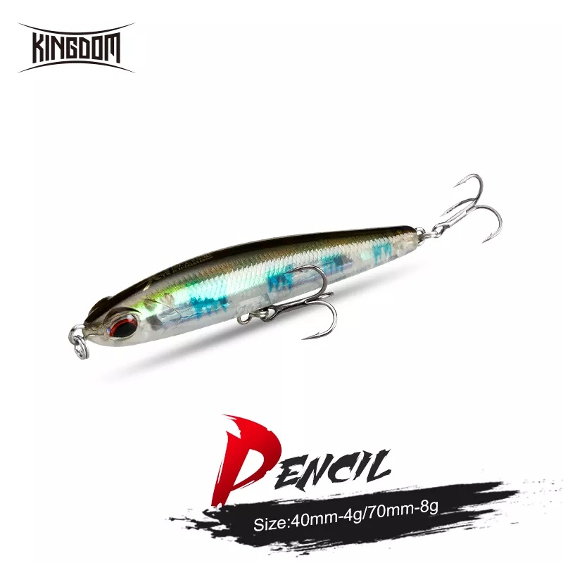 Mồi câu cá giả KINGDOM mini dạng cứng 40mm/ 4g 70mm/ 8g