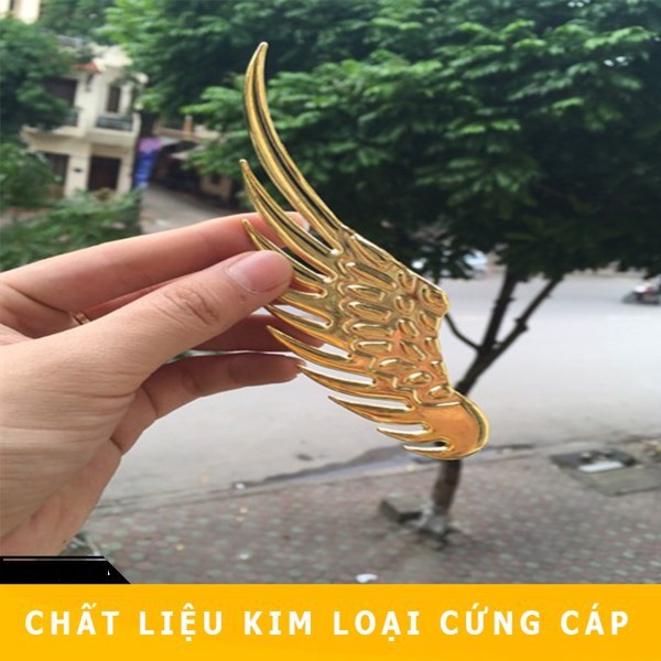 ♈✓◇Logo Cánh Chim Kim Loại 3D - Decal Dán Trang Trí Nắp Capo