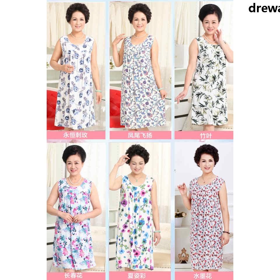 Bộ Đồ Ngủ Thời Trang Bằng Cotton Mỏng Dành Cho Phụ Nữ Trung Niên | BigBuy360 - bigbuy360.vn