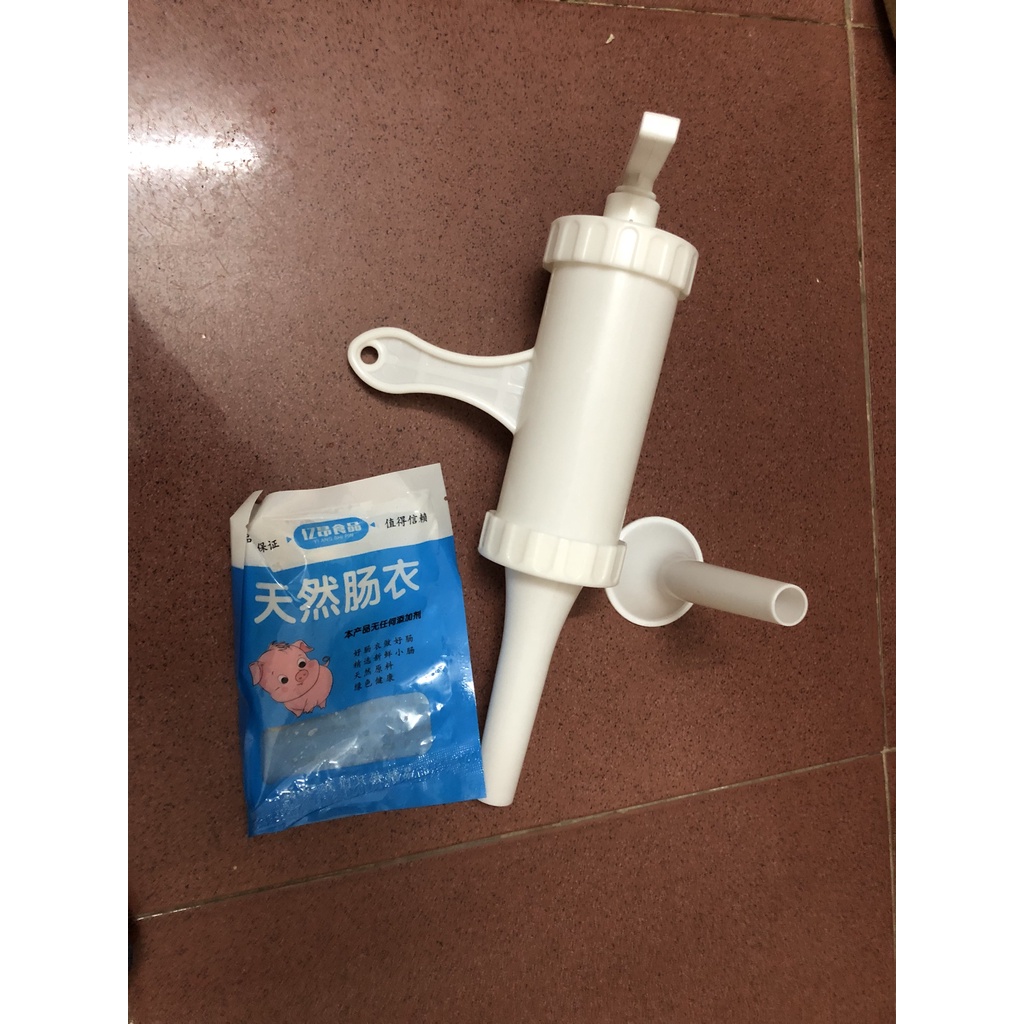 Khuôn dồn thịt làm xúc xích lạp xưởng 3 ống đùn và 1 gói vỏ