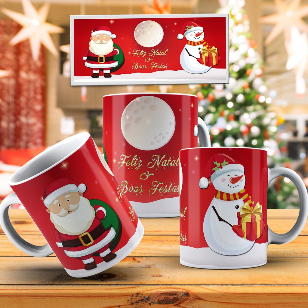 Cốc sứ cao cấp in hình giáng sinh an lành - Quà tặng noel - Quà tặng cho người thân