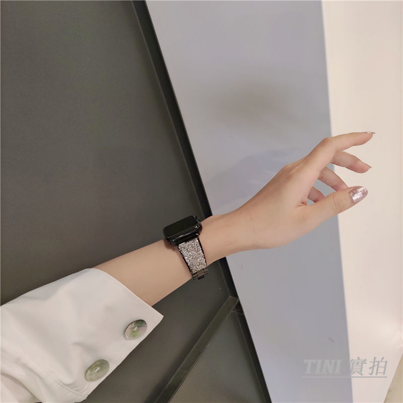SWAROVSKI Dây đeo thay thế cho đồng hồ thông minh Apple Series IWatch 7 / 6 / 5 / 4 / 3 /SE 45mm / 40mm / 42mm / 38mm /41mm / 44mm Dây đeo Apple Watch