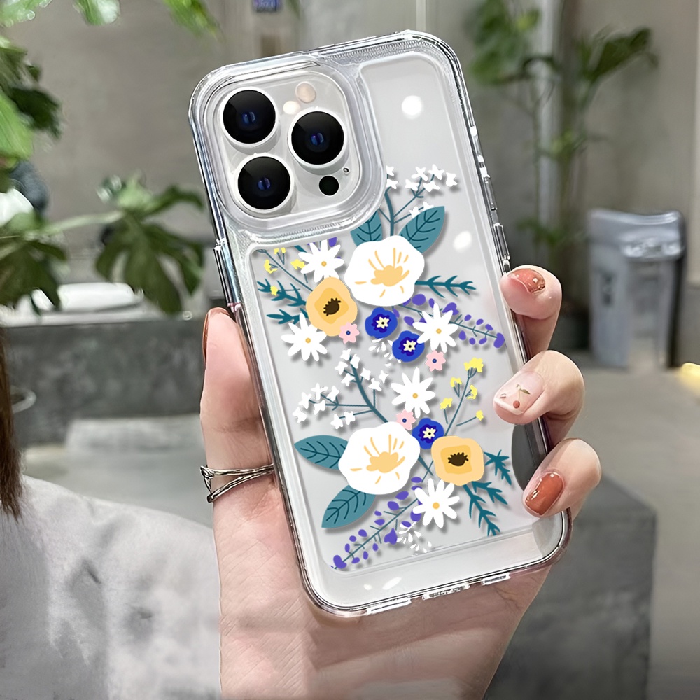 Ốp Điện Thoại Trong Suốt Họa Tiết Hoa Xinh Xắn Cho iphone 14 Plus 11 13promax 12 7Plus X XS Max 7 8 SE 2020