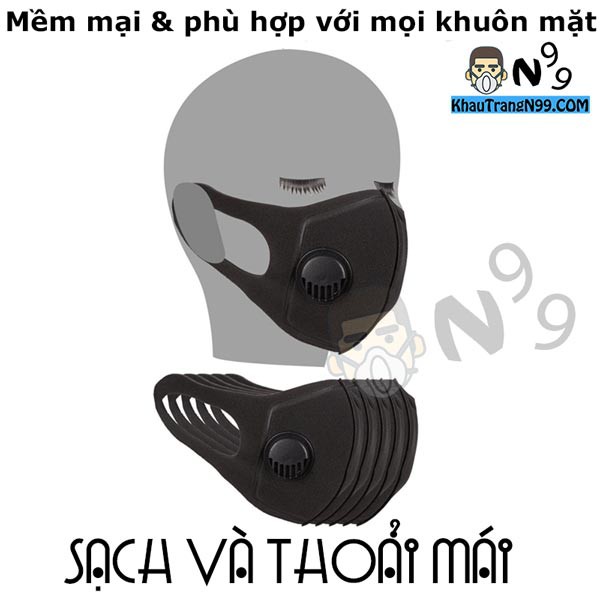 [Mã FARSST20K giảm 10K đơn 20K] Khẩu Trang Chống Bụi Mịn PM 2.5 Akashi có van thở - CHỐNG NƯỚC, CO GIẢN, DỄ THỞ | BigBuy360 - bigbuy360.vn