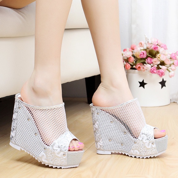 Giày Sandal Đế Xuồng Cao 12cm Thời Trang Dành Cho Nữ