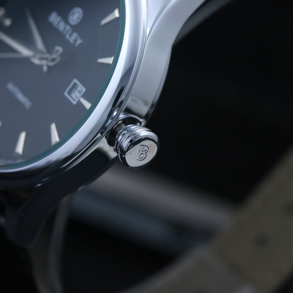 Đồng hồ nam BENTLEY AUTOMATIC dây da cao cấp -Mặt kính chống xước, chống nước