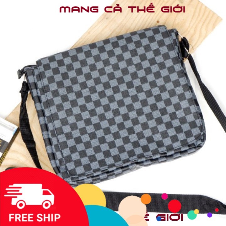 Túi đeo chéo nam caro kích thước lớn đi chơi, đi học Mys Bag - tx-0016