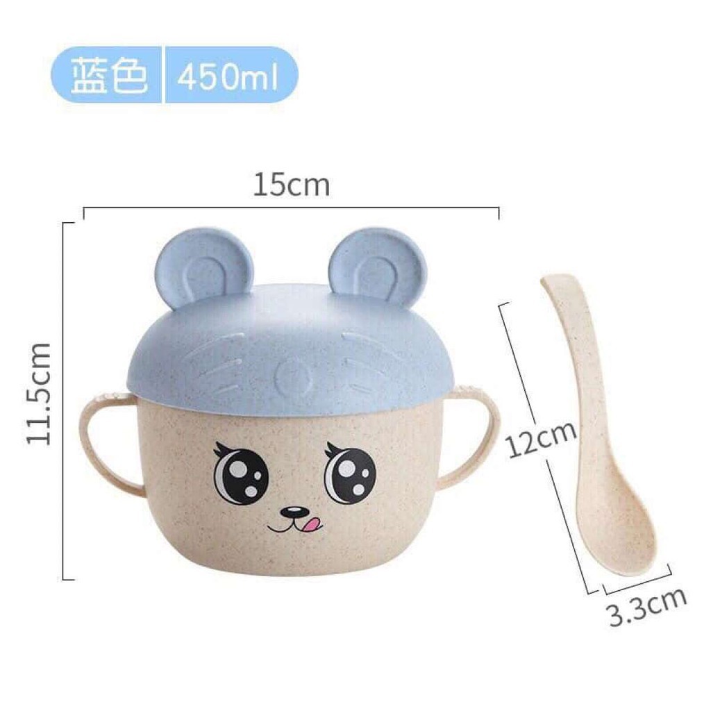 BÁT ĂN DẶM LÚA MẠCH TAI THỎ TẶNG KÈM THÌA