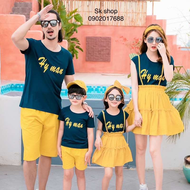 Áo gia đình chất liệu đẹp sờ mịn thoáng mát thấm hút mồ hôi - đồng phục đi biển Sk shop -HyMan